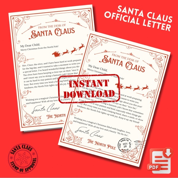 Santa Claus Official Letter PDF digital download - Picture 2 of 2